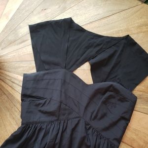 Black silk cocktail dress with chiffon top